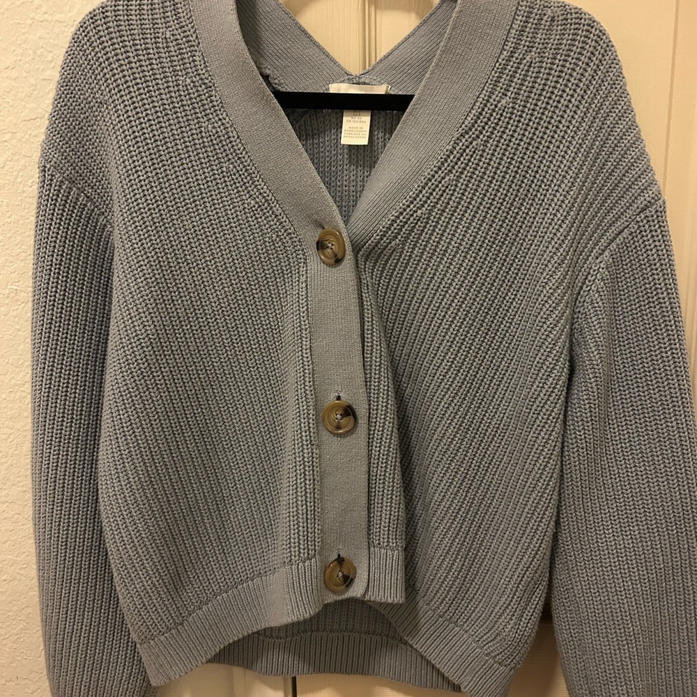 H&M Light blue Button-Up Cardigan